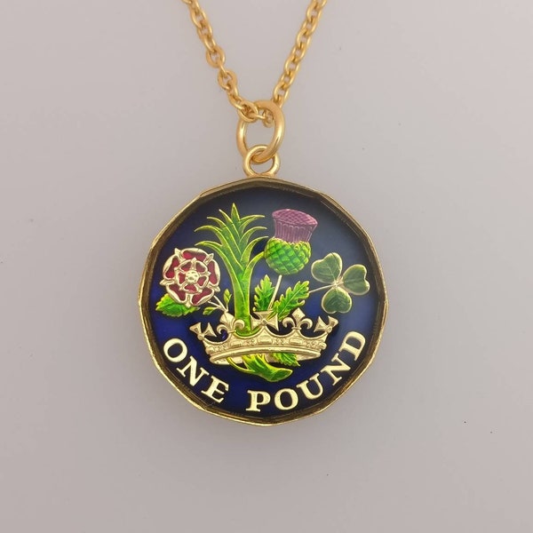 2020 One Pound Coin - Enamelled Coin Necklace