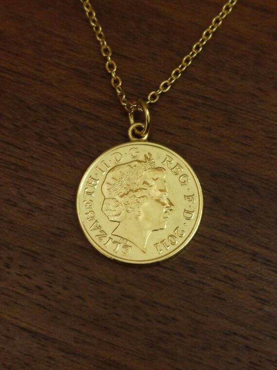 2011 One Penny Gold Plated Coin Necklace Etsy Singapore