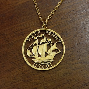 1960 Halfpenny - Cut Out Coin Necklace