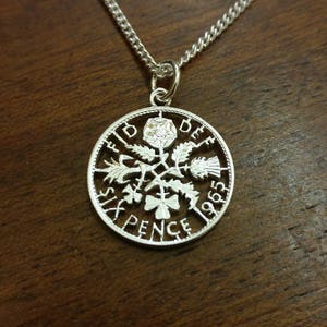 1965 Sixpence - Cut Out Coin Necklace