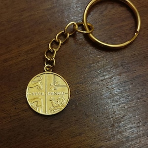 Five Pence (2008-2016) - Gold Plated Coin Keyring