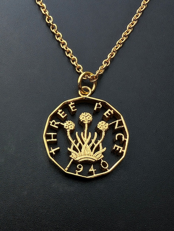 ジョージ6世の三文銭（1937-1952） - 切り抜きコインネックレス - Etsy 