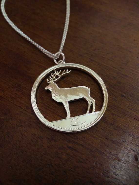 Irish Punt Cut Out Coin Necklace Etsy Israel