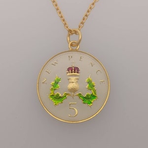 1969 Five Pence - Enamelled Coin Necklace