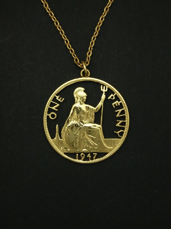 1947 One Penny Cut Out Coin Necklace - Etsy