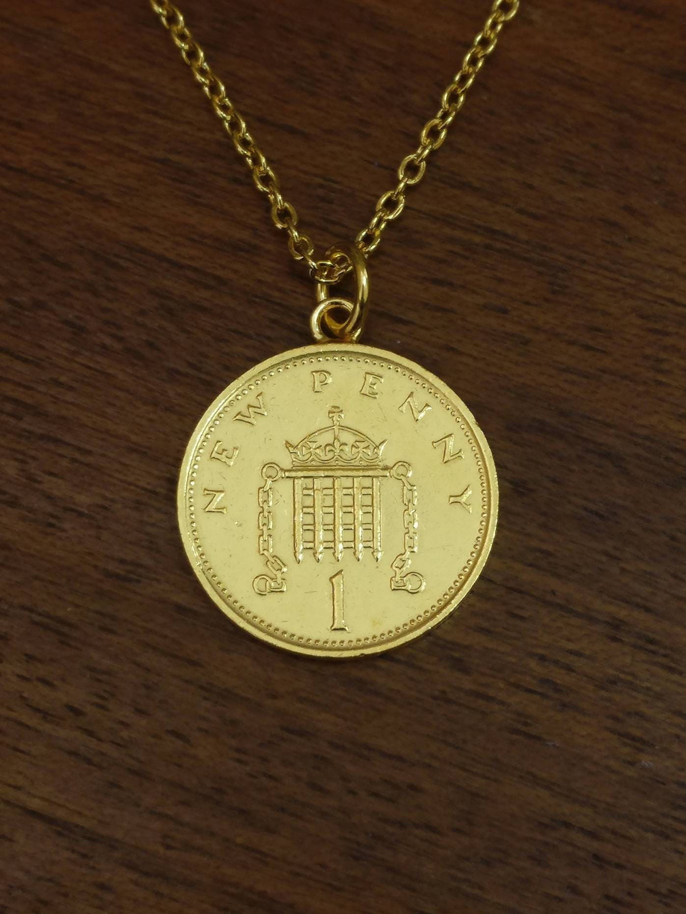 1978年製 1ペニー金メッキコインネックレス - Etsy 日本