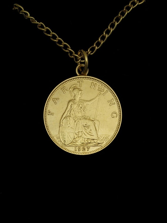 1952 67th Birthday Anniversary Farthing Gold Plated Charm Pendant ready to hang