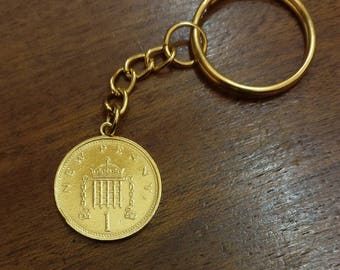 One Penny (1971-2007) - Gold Plated Coin Keyring