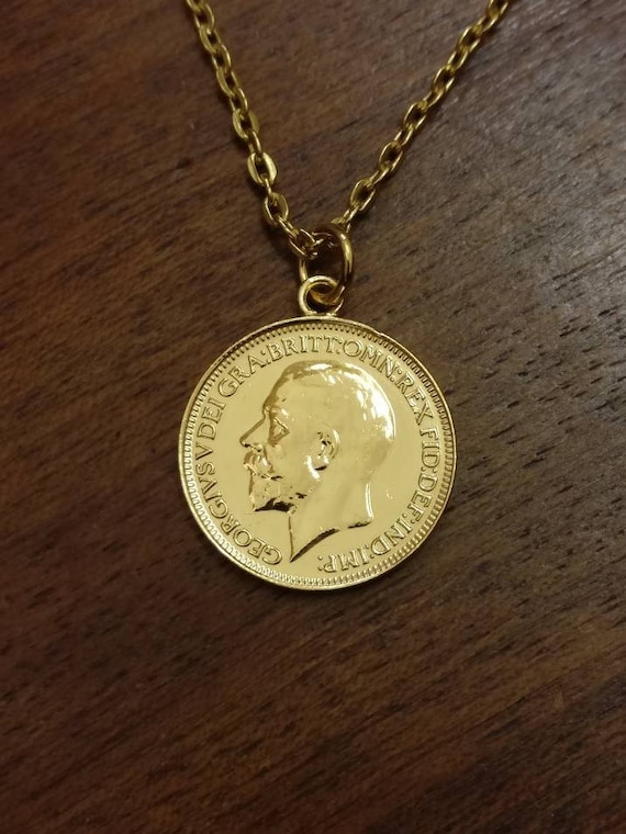 1933 George V Farthing Gold Plated Coin Necklace