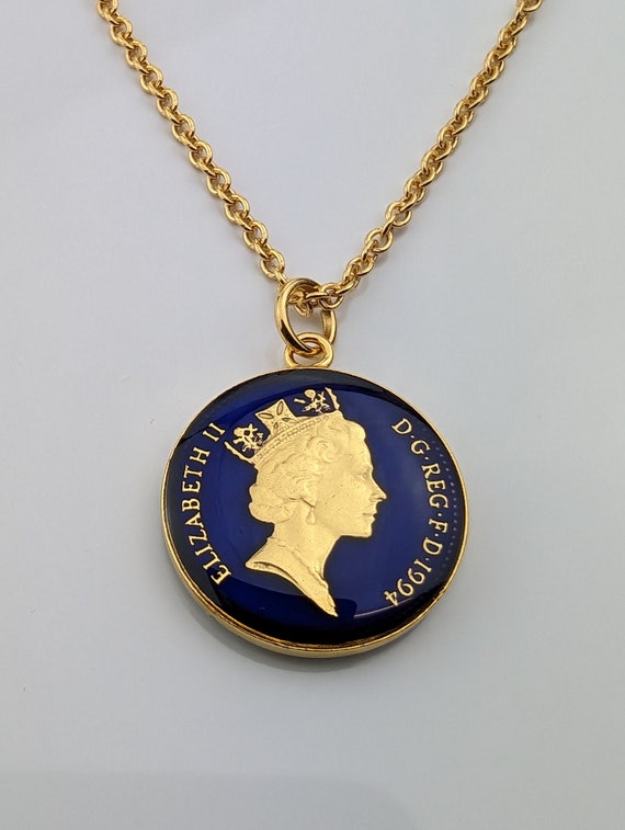 1994 ワンペニー - エナメルコインネックレス - Etsy 日本