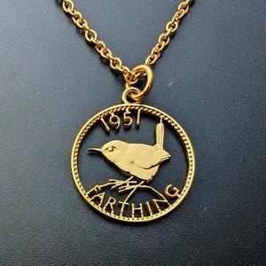 1951 Wren Farthing - Cut Out Coin Necklace