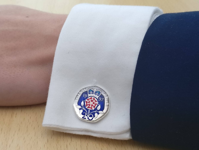Enamelled Coin Cufflinks 1997 Twenty Pence