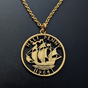 Halfpenny (1937-1967) - Cut Out Coin Necklace
