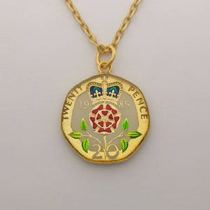 1985 Twenty Pence - Enamelled Coin Necklace