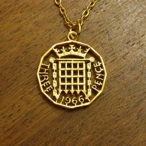 1966 Threepenny - Cut Out Coin Necklace