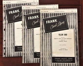 Yellow Bird 3-Part Chorus for Women (SSA) Vintage Sheet Music - 3 Available