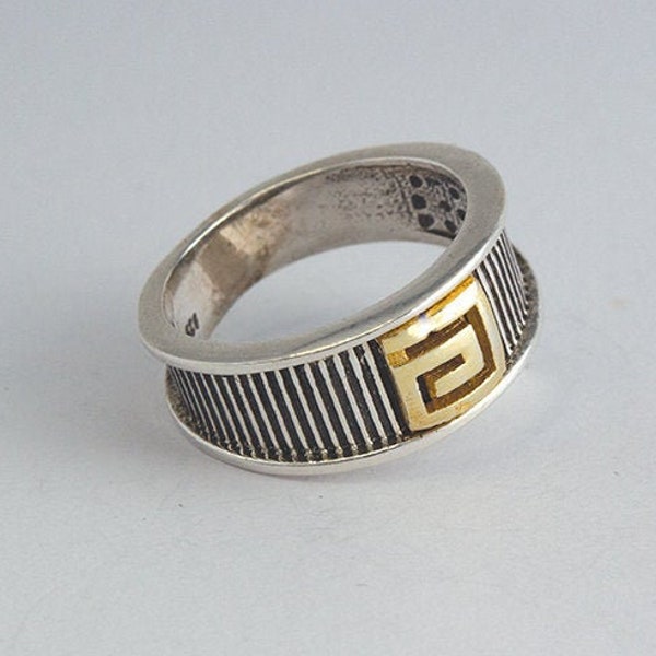 Silver Meander Ring,Greek Silver Ring,