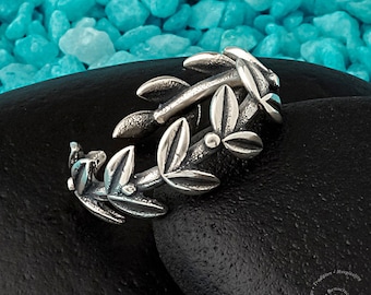 Olive Branch Ring, Sterling Silver Ring, Olive tree branch ring, Greek Jewelry, Silber Olivenzweig