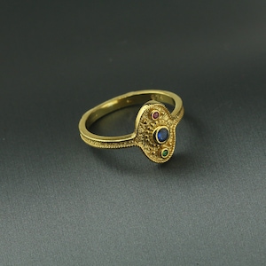 Gold Plated Byzantine Ring: 925 Silver