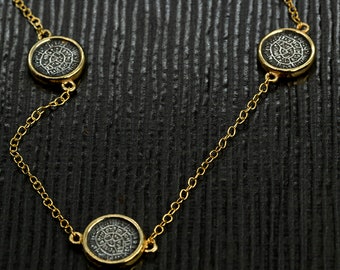 Phaistos Disc Sterling Silver Necklace, Greek Necklace, Silver Disc Necklace, Minoan Jewelry, Handmade Greek Jewelry, Phaistos Scheibe
