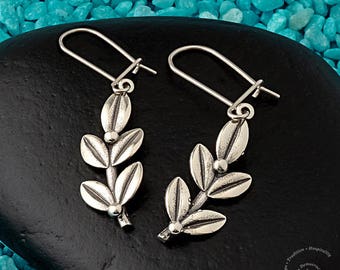 Olive Branch Earrings, Sterling Silver Earrings, Olive tree branch earrings, Greek Jewelry, Silber Olivenzweig,olive leaf earrings,