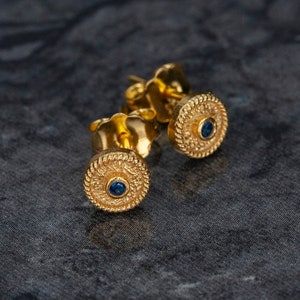 Boucles d'oreilles byzantines en argent, boucles d'oreilles en plaqué or avec zircons