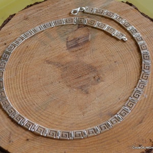 Maiander Silver Necklace ,Greek Key Silver Necklace,Meander silver Necklace