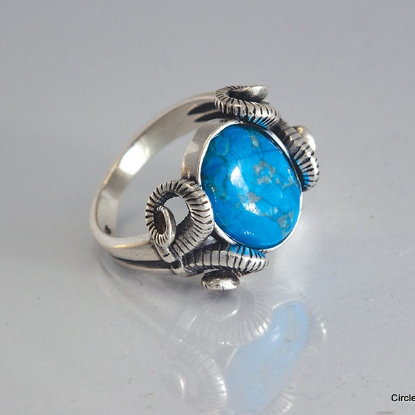 Ram silver ring,Turquoise Ram Ring,Ram onyx ring, Greek Ram Ring,Golden Fleece Ring
