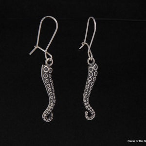 Octopus silver earrings
