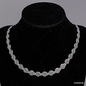 Spiral Silver Necklace,Circle Of Life Silver Necklace
