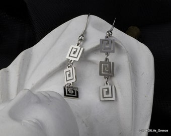 Pendientes largos Maiander, pendientes Meander, pendientes Danle y Drop