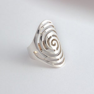 Circle Of Life silver ring,Spiral silver ring,Greek Silver Ring