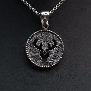 Goddess Artemis silver pendant, deer pendant