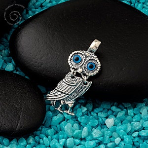 Owl Silver Pendant, Sterling Silver Pendant, Owl, Wisdom Symbol, Eule Anhänger,Athena's symbol,Greek jewelry