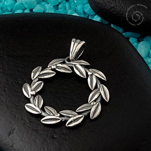 Olive Branch Silver Pendant, Sterling Silver Pandant, Greek Jewelry, Silber Olivenzweig