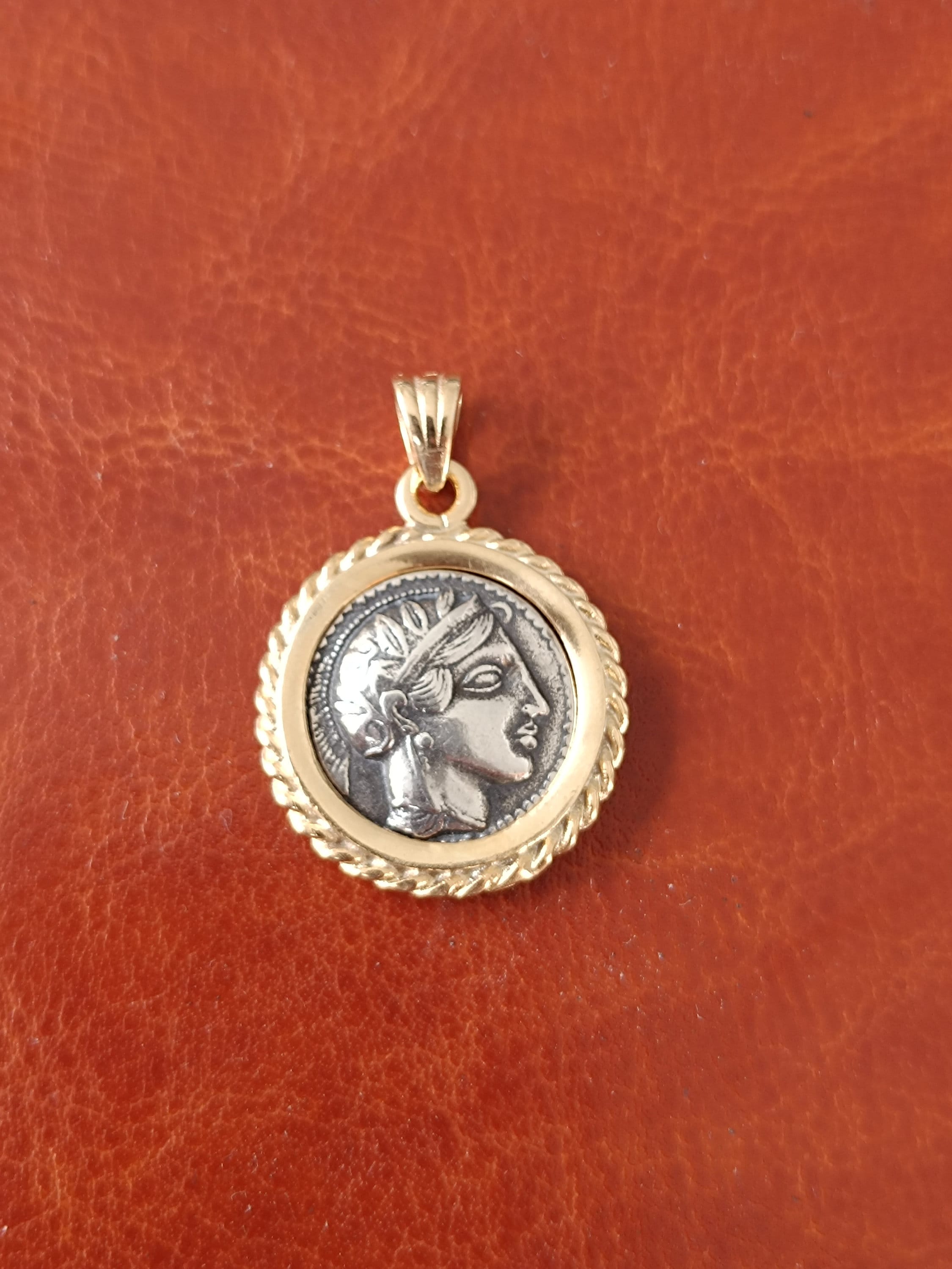 Athena Owl Pendant: Sterling Silver Greek Coin Jewelry