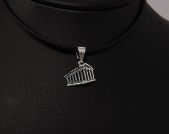 Pequeño dije de plata del Partenón, colgante de plata de la Acrópolis