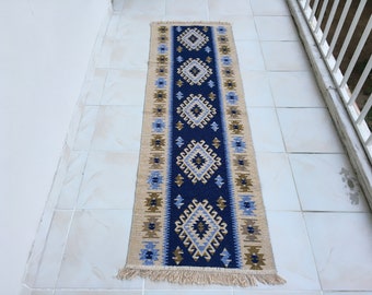 Turkish runner,6x1.9,Feet,runner rug,turkish rug,blue runner,kilim runner rug,small runner,narrow runner rug,home decor,southwestern rug,