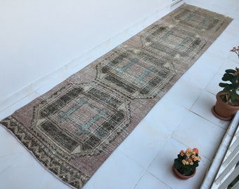 turkısh runner rug,10.3x2.5,ft,oushak rug,turkısh rug,anotolian rug,Handwoven rug,bohemian rug,runner rug.area rug,home decor,hallway runner
