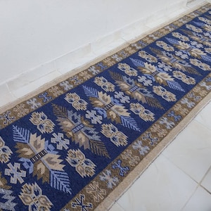 9.3x2.6 rug,3x10 runner,home decor entryway rug,kitchen rug,hallway rug,kilim rug,turkish rug,navy blue rug,bohemian rug,area rug,runner rug