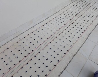 Vintage Striped Kilim Runner Rug: Hand-Knotted Cotton, 9.3x2.7 ft