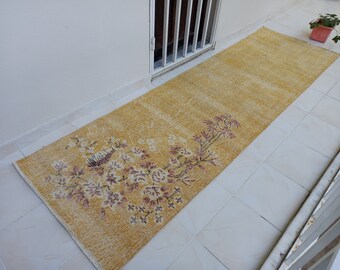 turkısh runner rug,9.2x2.7,ft,oushak rug,turkısh rug,anotolian rug,Handwoven rug,bohemian rug,runner rug.area rug,home decor,hallway runner