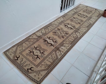 turkısh runner rug,10x3,ft,oushak rug,turkısh rug,anotolian rug,Handwoven rug,bohemian rug,runner rug.area rug,home decor,hallway runner