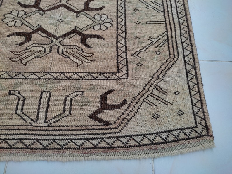 turkısh runner rug,10x3,ft,oushak rug,turkısh rug,anotolian rug,Handwoven rug,bohemian rug,runner rug.area rug,home decor,hallway runner image 10