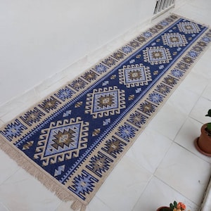 3x10 runner,2x10,rug,kitchen rug, entryway rug,home decor,blue runner,area rug,hallway rug,floor rug,kilim rug,runner rug,turkish rug,runner