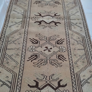 turkısh runner rug,10x3,ft,oushak rug,turkısh rug,anotolian rug,Handwoven rug,bohemian rug,runner rug.area rug,home decor,hallway runner image 9