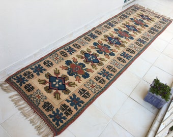 turkısh runner rug,9.3x2.6,ft,oushak rug,turkısh rug,anotolian rug,Handwoven rug,bohemian rug,runner rug.area rug,home decor,hallway runner