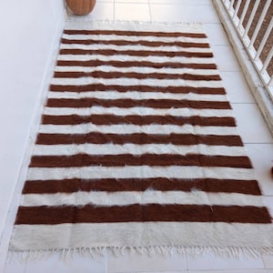 4x6 area rug,home living,vintage tulu rug,vintage Shaggy rug,handmade rug,neutral rug,long pile rug,traditional rug,flokati rug,mohair rug