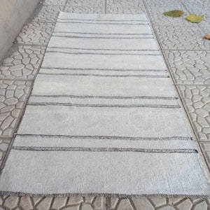 kilim rug,4.1x1.9,ft,turkish kilim,vintage rug,turkish rug,area rug,striped rug,small rug,handwoven rug,doormat rug,home living,organic rug