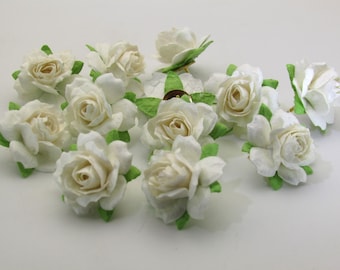 White Rose Push Pins: Floral Thumbtacks for Home or Office (Set of 12)